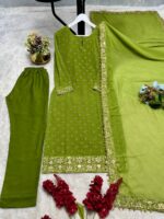 UPCOMING NEW READY TO WEAR COLLECTION 3 PIECE FANCY KURTI WITH BEAUTIFUL BOTTOM AND DUPATTA - Image 7