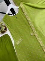 UPCOMING NEW READY TO WEAR COLLECTION 3 PIECE FANCY KURTI WITH BEAUTIFUL BOTTOM AND DUPATTA - Image 4