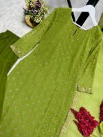 UPCOMING NEW READY TO WEAR COLLECTION 3 PIECE FANCY KURTI WITH BEAUTIFUL BOTTOM AND DUPATTA - Image 6