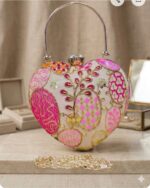 Indian now Bridal wedding Heart shape clutch sling bag - Image 6