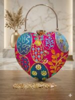 Indian now Bridal wedding Heart shape clutch sling bag - Image 4