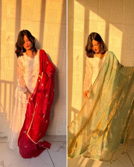 Presenting new Designer Embroidery design Top Bottom with duppata set