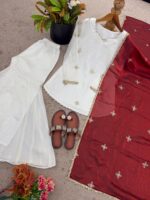 Presenting new Designer Embroidery design Top Bottom with duppata set - Image 16