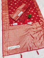Red Designer Saree - Image 3