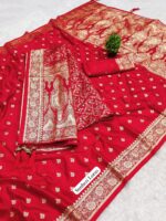 Red Designer Saree - Image 2