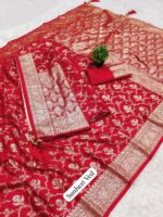 Red Designer Saree - Image 8