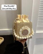 New imported very Beautiful Designer & Stylish jute potli sling bag - Image 4