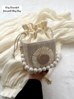 New imported very Beautiful Designer & Stylish jute potli sling bag - Image 6