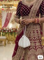 Treditional Bridal wedding pearl Potli Handbag - Image 7