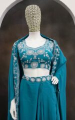 Dhoti with shrug and Choli - Image 4