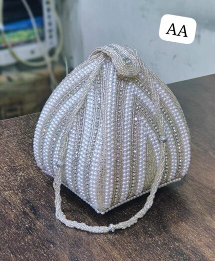 Treditional Bridal wedding pearl Potli Handbag