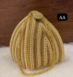 Treditional Bridal wedding pearl Potli Handbag - Image 8