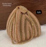 Treditional Bridal wedding pearl Potli Handbag - Image 9