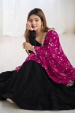 Solid Anarkali Gown with Embroidered Duppata collection - Image 5