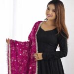 Solid Anarkali Gown with Embroidered Duppata collection - Image 3