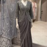 New super Trending party wear Jacket with saree collection