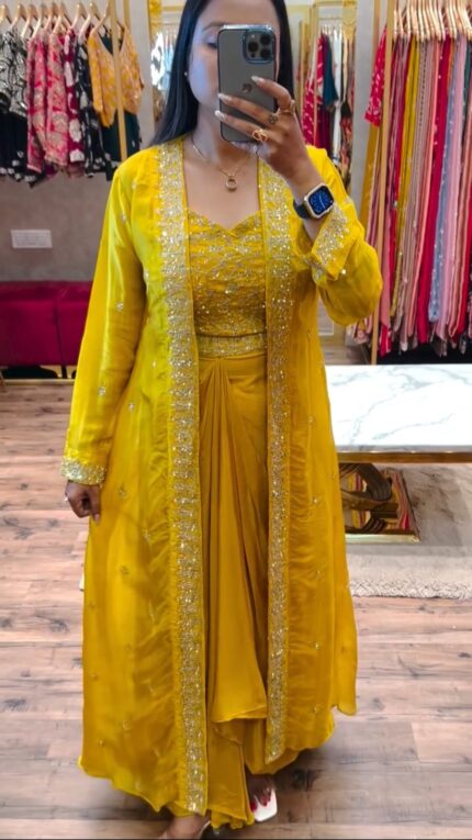 Presenting new super Trending party wear shrug with sharara collection