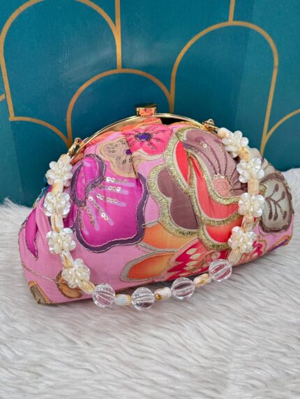 Presenting new floral embroided clutch Bag