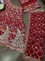 Launching 4 meter flared dual Duppata Embroidered sequence work Lahenga collection - Image 4