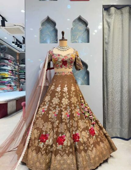 Launching 4 meter flared jimmy chuu fabric lahenga collection