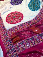 Presenting New Ajrakh pure Ganji Bandhej super mirror work saree collection