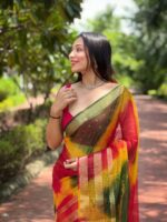 Designer Regular Wear Kerala Chex Saree - Image 4