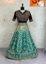 Presenting new Designer Embroidery work Lahenga choli with duppata set - Image 17