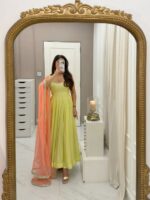 Presenting New silver lace Anarkali Duppata plazzo collection - Image 4