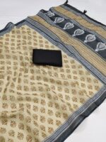 New launch soft linen cotton fabric saree collection