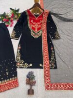 Launching New fancy designer Pakistani Top bottom with dupatta set - Image 7