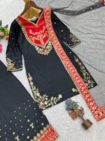 Launching New fancy designer Pakistani Top bottom with dupatta set - Image 9