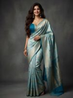 Presenting New women Fancy Banarasi saree with Golden zari work collection - Image 2