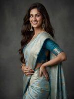 Presenting New women Fancy Banarasi saree with Golden zari work collection - Image 6