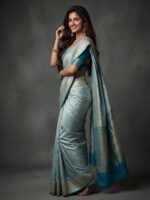 Presenting New women Fancy Banarasi saree with Golden zari work collection - Image 4