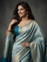 Presenting New women Fancy Banarasi saree with Golden zari work collection - Image 5