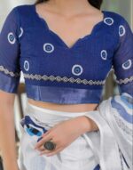 Presenting New premium linen cotton white najariya print saree collection - Image 5