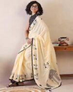 Presenting New launch soft linen fabric beautiful print saree collection - Image 2