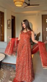 Presenting New Designer Gown plazzo with dupatta set - Image 12