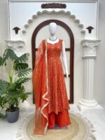 Presenting New Designer Gown plazzo with dupatta set - Image 2