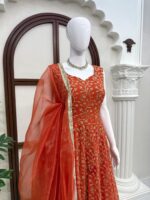 Presenting New Designer Gown plazzo with dupatta set - Image 4