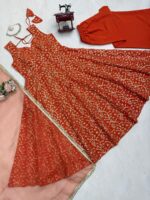 Presenting New Designer Gown plazzo with dupatta set - Image 8