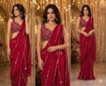 Launching New faux georgette real mirror work saree collection - Image 10