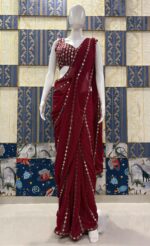 Launching New faux georgette real mirror work saree collection - Image 2