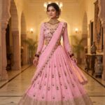Presenting New premium faux Georgette lahenga collection