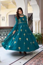 Presenting new Designer Embroidery work Gown pent with duppata set - Image 4