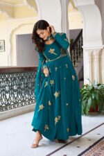 Presenting new Designer Embroidery work Gown pent with duppata set - Image 6