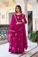 Presenting new Designer Embroidery work Gown pent with duppata set - Image 12