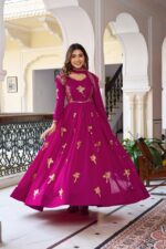 Presenting new Designer Embroidery work Gown pent with duppata set - Image 17