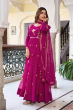 Presenting new Designer Embroidery work Gown pent with duppata set - Image 14