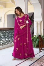 Presenting new Designer Embroidery work Gown pent with duppata set - Image 13